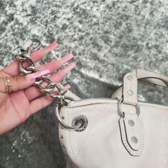 Michael Kors Uptown Astor Stud Shoulder Bag Cream - Picture 6 of 14